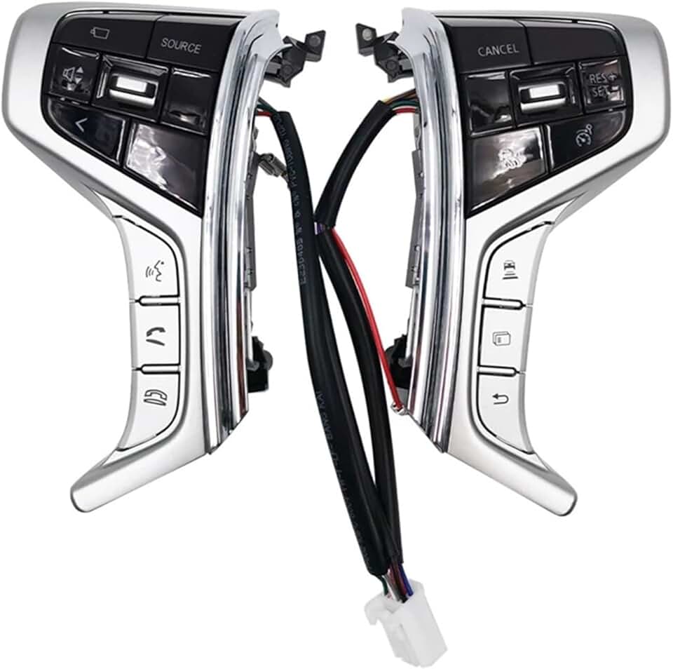 Car Cruise Control Switch Button Steering Wheel Multimedia Audio Button Compatible with Mitsubishi Pajero Sport 2015-2022