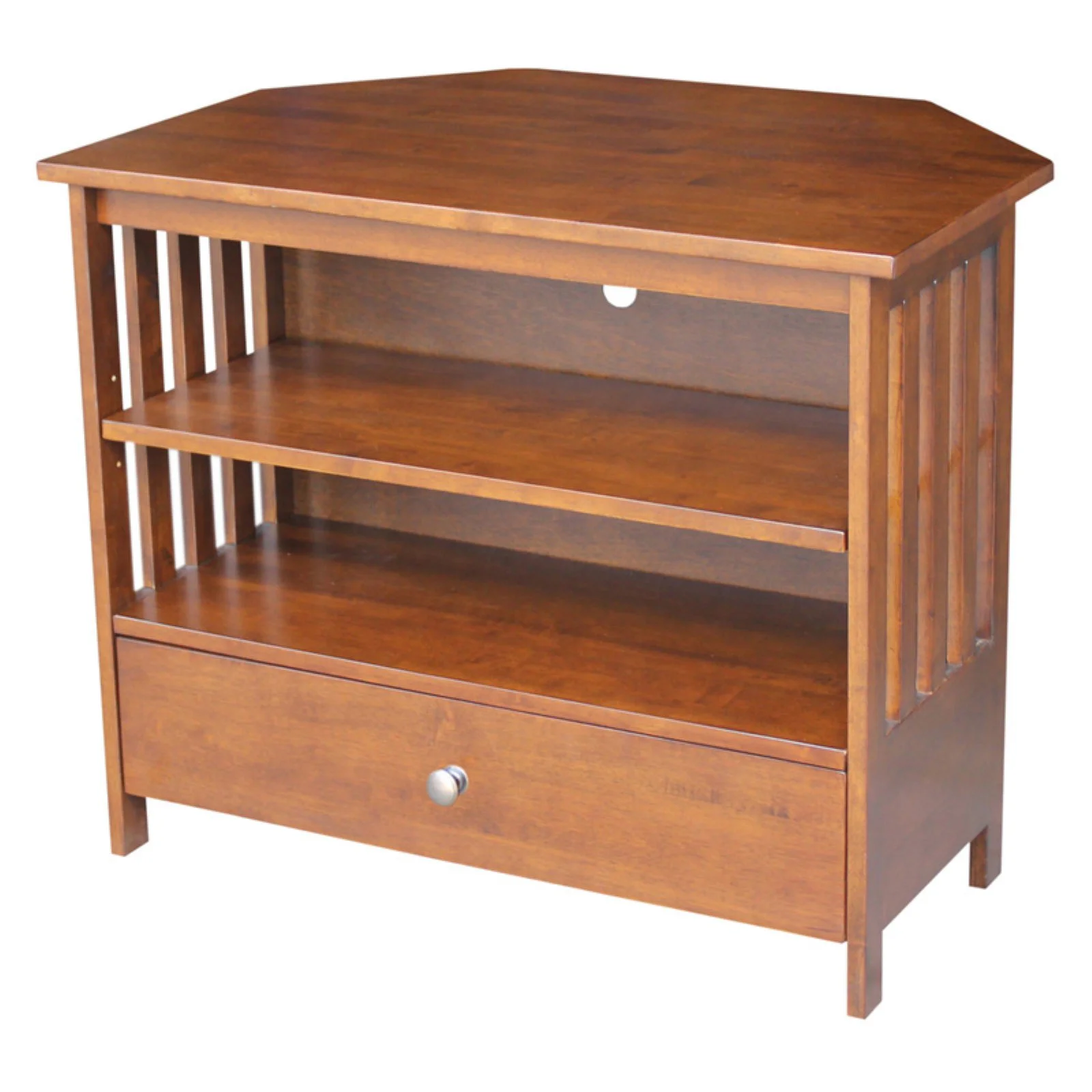 International Concepts Mission Corner TV Stand in Brown