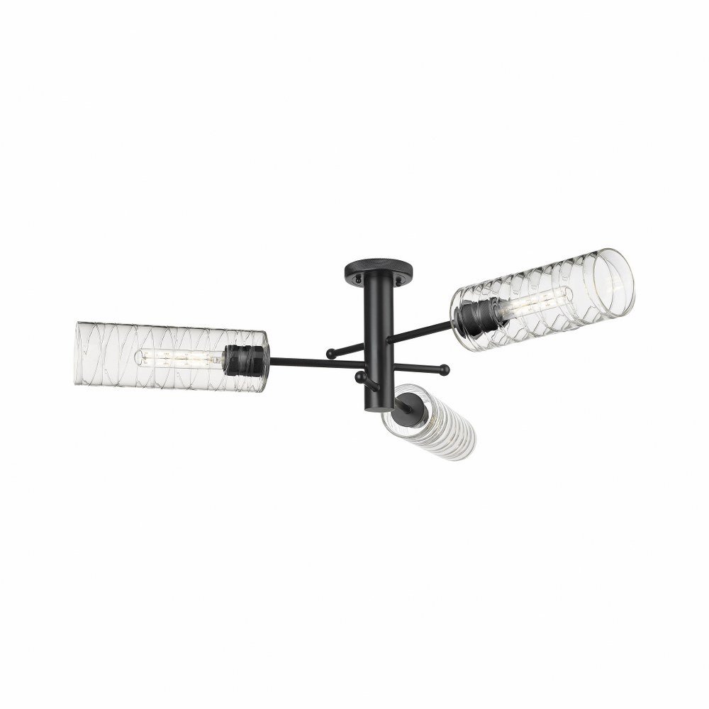 Innovations Lighting - Crown Point - 3 Light Flush Mount In Industrial