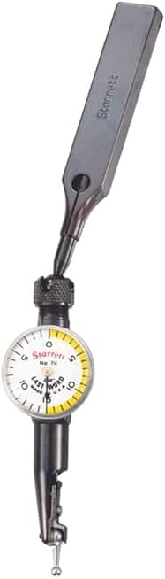 Starrett 711 Last Word Dial Test Indicator with Universal Friction Holder, Shank and Case - White Half Shaded, .030