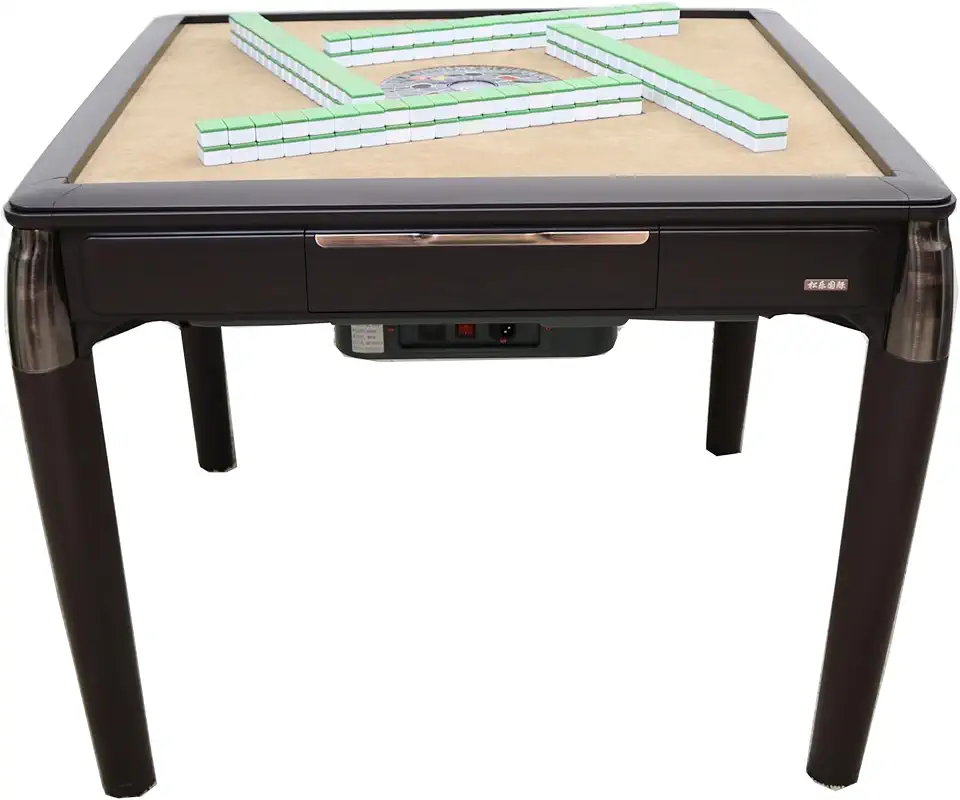 Coffee 4- Legs Style 36mm Automatic Mahjong Mah jongg Table American Mahjong Numbered Tiles 4-Legs Style with 2 Sets Tiles + 4 Racks+ Table Cover