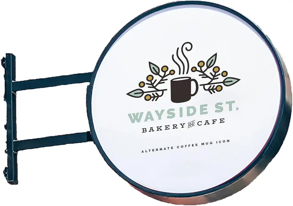 2024 Round LED Light Box, Double Sided Outdoor Open Sign, Self-Custom LED Sign, Waterproof Illuminated Billboard for Retail Advertising (Black)