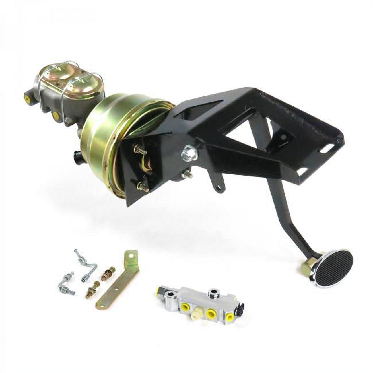 Helix Suspension Brakes & Steering  53-56 Ford Truck Firewall 8 in. Dual Brake Pedal Kit Drum & Drum Large Oval Chrome Pad