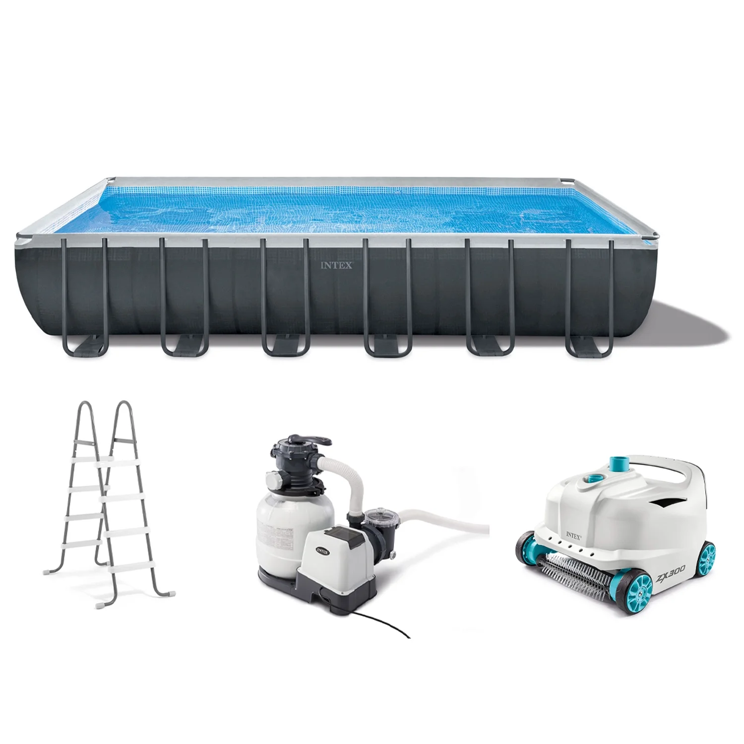 INTEX Ultra XTR 24 x 12 x 52 Rectangular Above Ground Pool Set w/ Filter Pump