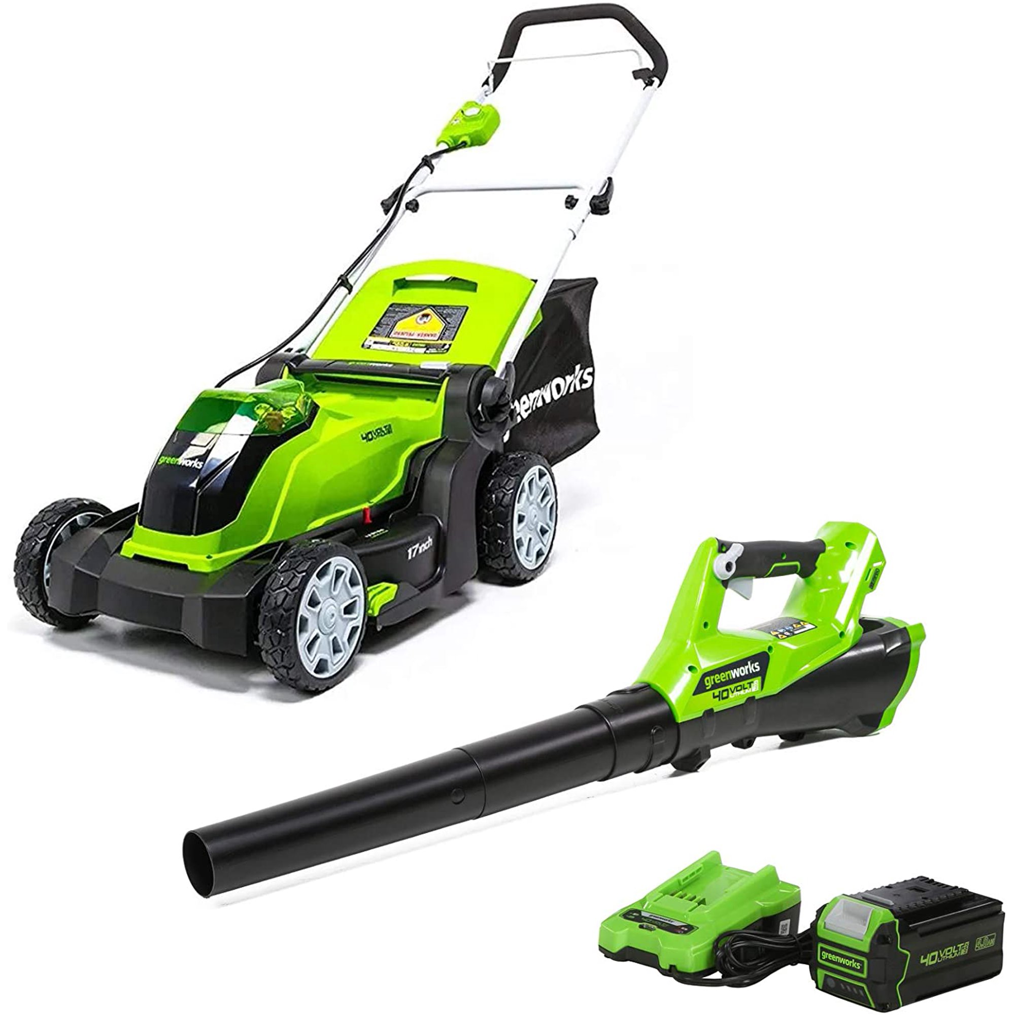 14-inch 40V Mower / Axial Blower Combo Kit, 4Ah USB (Power Bank) Battery and Charger Included 1306202AZ