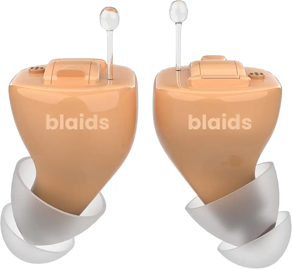 BlaidsX Micro Programmable CIC Hearing Aids for Adults with Mobile App Hearing Test & Noise Cancellation, Invisible Hearing Aids for Seniors with Bluetooth, 48 DSP Channels | USA-Made Multi Core (Both Ears)