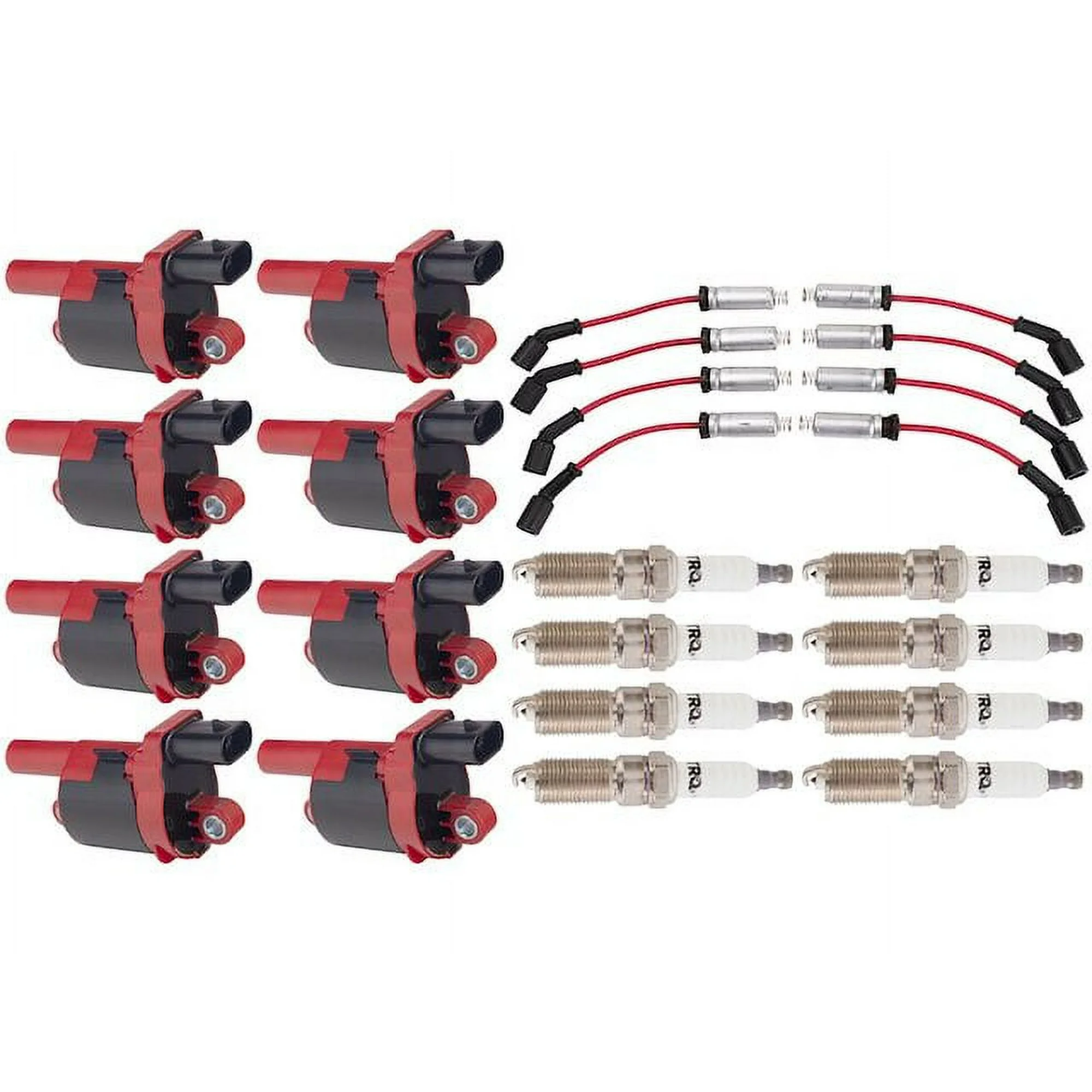 Ignition Coil Spark Plug and Wire Set 17 Piece - Compatible with 2014 - 2020 GMC Sierra 1500 2015 2016 2017 2018 2019