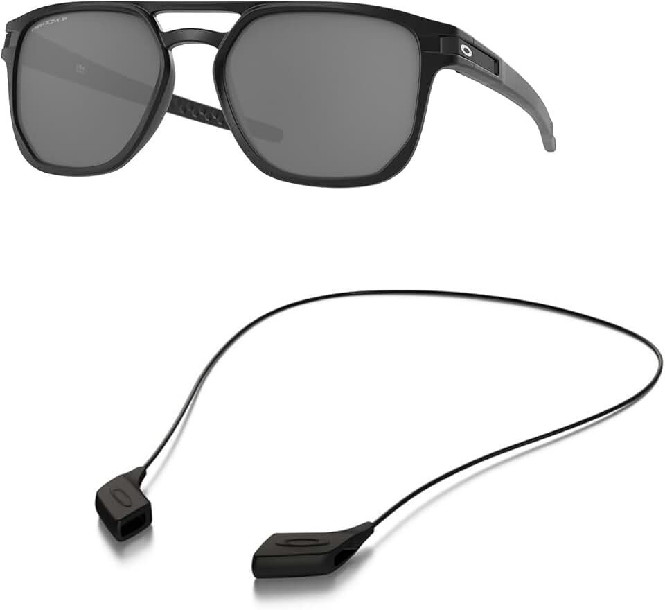 Oakley OO9436 Sunglasses Bundle: OO 9436 943605 Latch Beta Matte Black Prizm B and Small Black leash Accessory kit