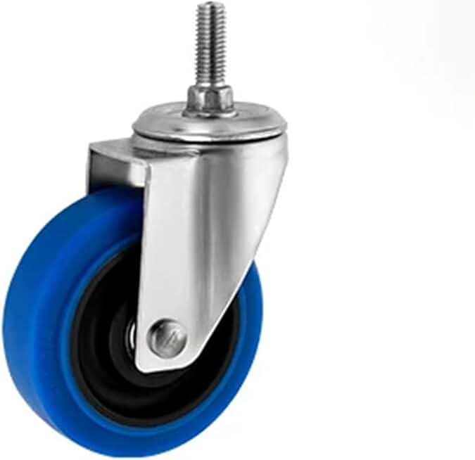 4 Pcs/Lot 304 Stainless Steel Casters Twin Shaft Rubber Universal Roller Silent Wheel Caster 300KG(M12x30 Universal,4 Inch)