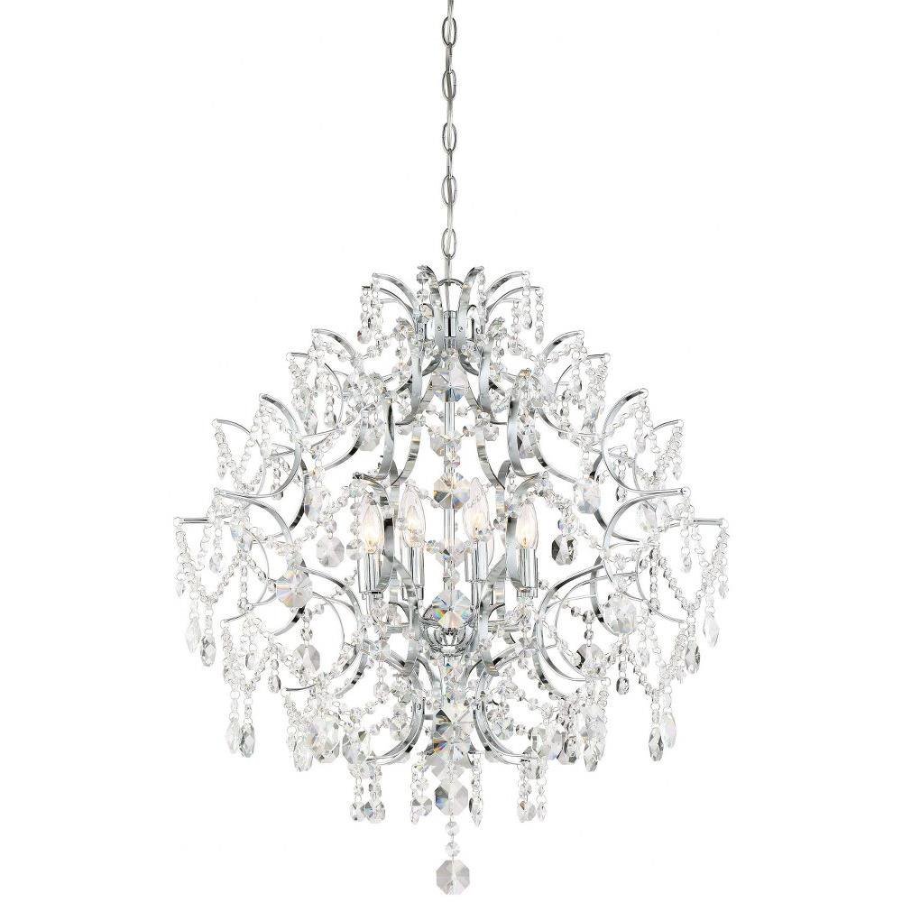 Isabella's Crown Chandelier 8 Light Chrome Crystal in Traditional Style 30.5 inches Tall By 26 inches Wide Bailey Street Home 57-Bel-3098365