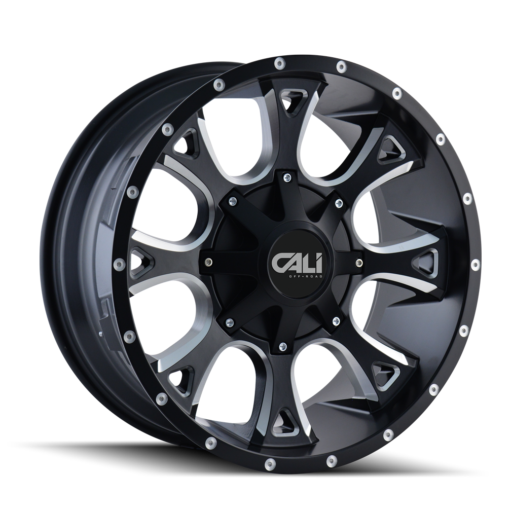 Cali Off-Road Anarchy-9103 22X12 8X180 -44Et 124.1Cb Satin Black/Milled Spokes