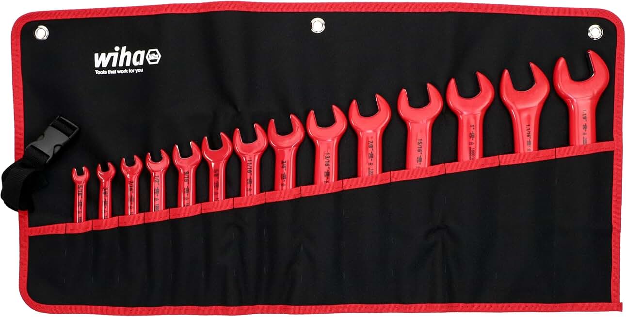 Wiha 20190 Roll Up Insulated Inch Wrench Set, 14 Piece