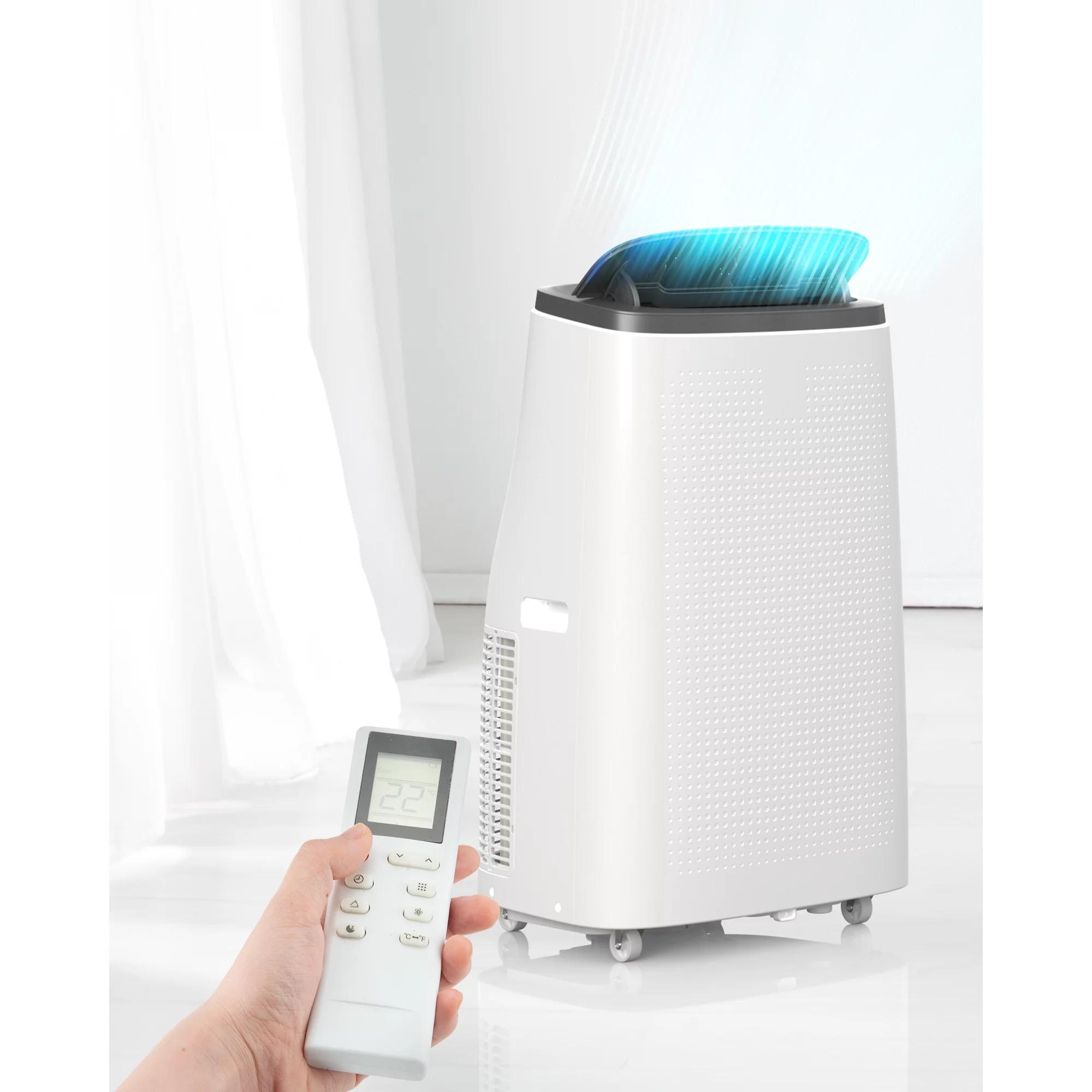 14000 BTU Portable Air Conditioner with Remote Control,Quiet AC Unit with Cool, Dehumidifier & Fan Mode Room Cooling Up to 700 sq ft,24 Hour Timer, Window Installation Kit