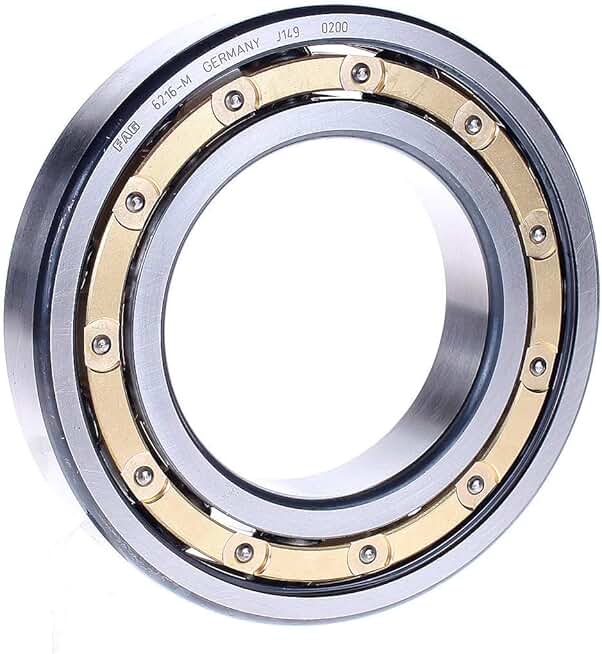 Bearings 6216M Single Row Radial Bearing, ABEC 1 Precision, Open, Brass Cage, Normal Clearance, Metric, 80mm ID, 140mm OD, 26mm Width