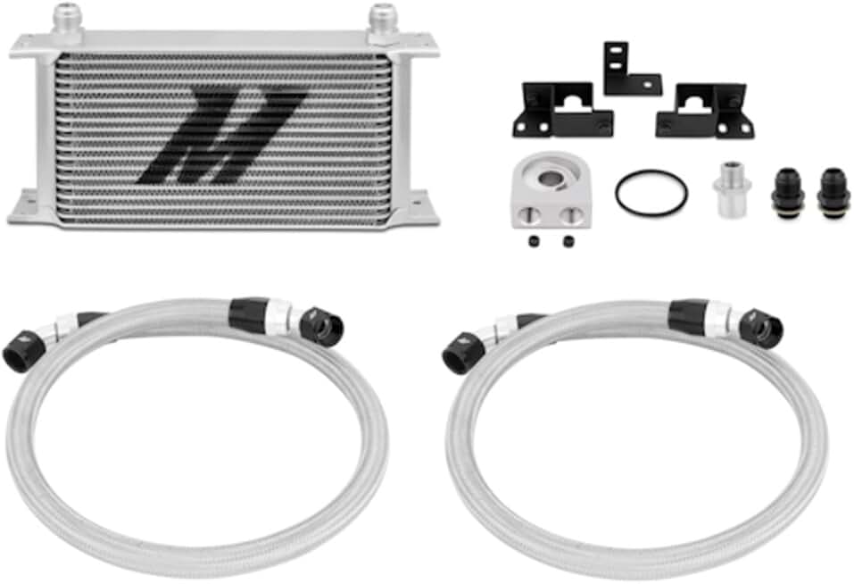 Mishimoto MMOC-WRA-07 Oil Cooler Kit Compatible With Jeep Wrangler JK 2007-2017 Silver