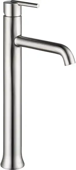 Delta Faucet Trinsic Vessel Sink Faucet, Single Hole Bathroom Faucet, Single Handle Bathroom Sink Faucet Brushed Nickel, Waterfall Faucet, Diamond Seal Technology, Stainless 759-SS-DST