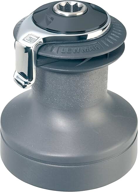 Lewmar Ocean Self Tailing Winch 40CST Two Speed in Aluminum – Two Speed Size 40 Winch, Gear Ratio 1.9:1 in 1st Gear; 40.2:1 in 2nd Gear; Power Ratio 13.2:1 in 1st Gear; 40.2:1 in 2nd Gear