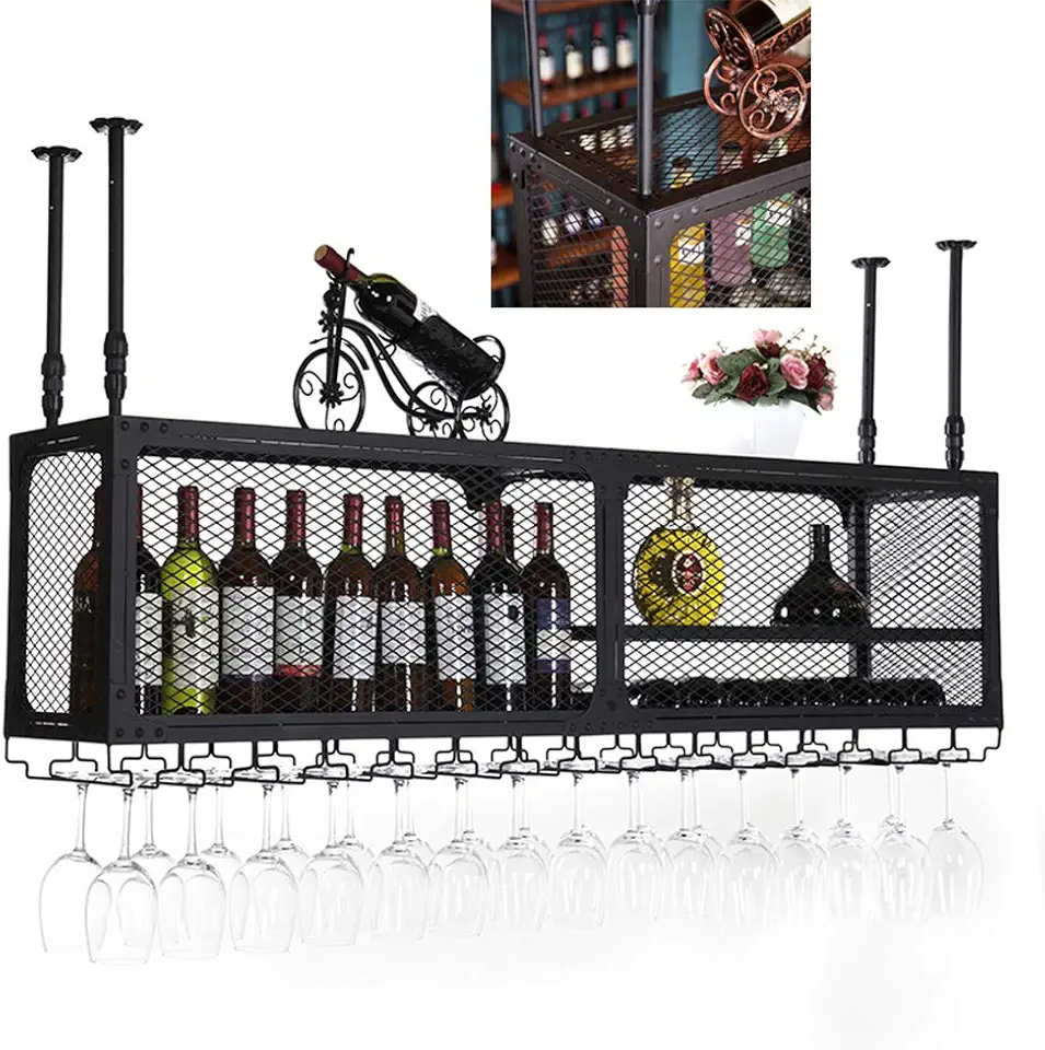 Organize Kitchen Wine Racks Wine Glass Rack, Shelf Wine Glass Holder,Wine Glass Rrack, Wine Glass Rack, Champagne Glass Rack,Glassware Rack Ceiling Wine Holder (Size : 80/100/120X3