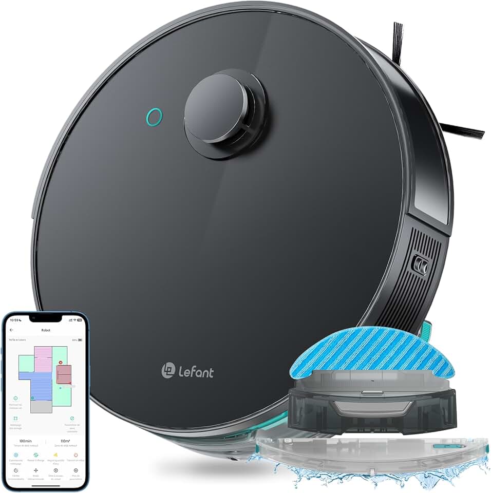 Robot Vacuum and Mop Combo, 4000Pa Suction, Precision Mapping with Lidar & dToF Sensors, Ultrasonic Carpet Detection, Robotic Vacuum Cleaner with Sonic Mopping, WiFi/App/Alexa Control