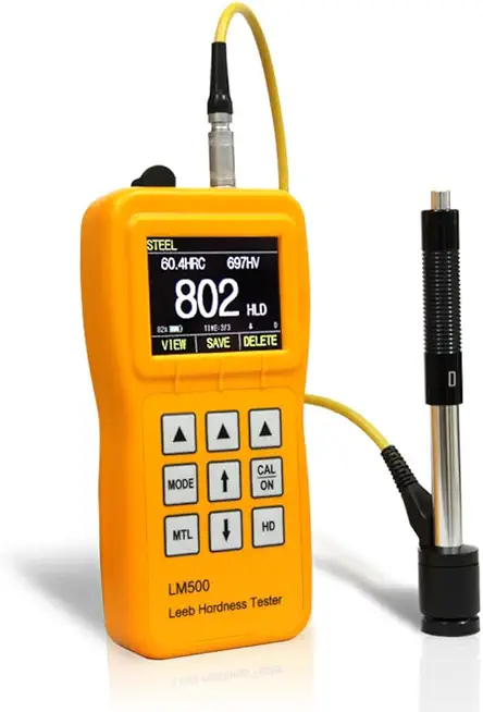 YUSHI LM500 Portable Leeb Hardness Tester with Standard D Type impact device and High definition IPS screen w/D Test Block