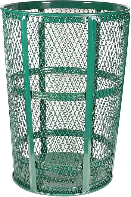 Witt Industries EXP-52GN Steel 48-Gallon Outdoor Waste Receptacle, Round, 23