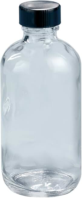 Kimble Type III Soda-Lime Glass Clear Narrow Mouth Boston Round Bottle with Taperseal Cap, Capacity 2oz (Case of 96)