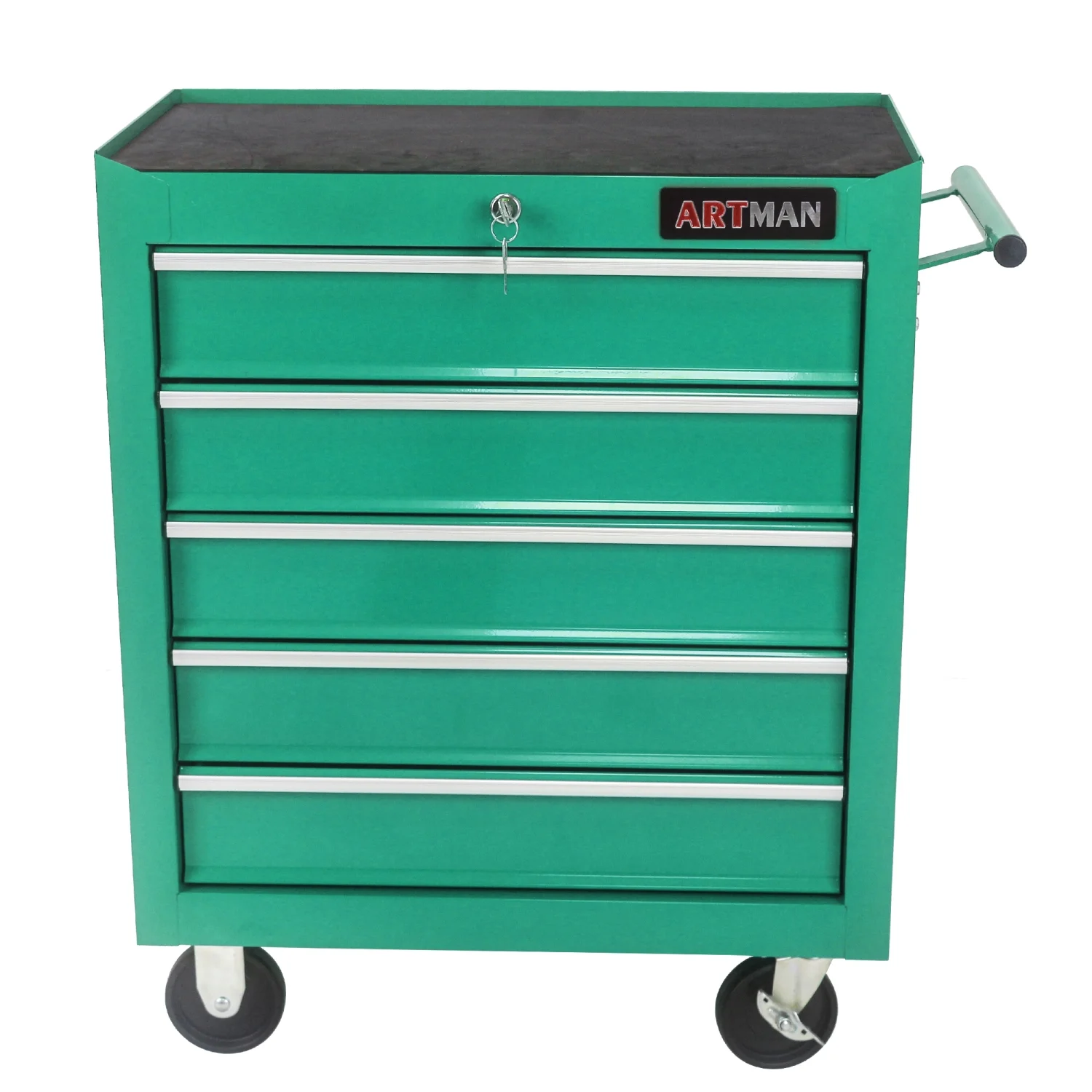 Imerelez Rolling Tool Chest with 5-Drawer Tool Box - Multi-functional Tool Cart Cabinet with Wheels for Garage, Warehouse, Workshop, Repair Shop, Green
