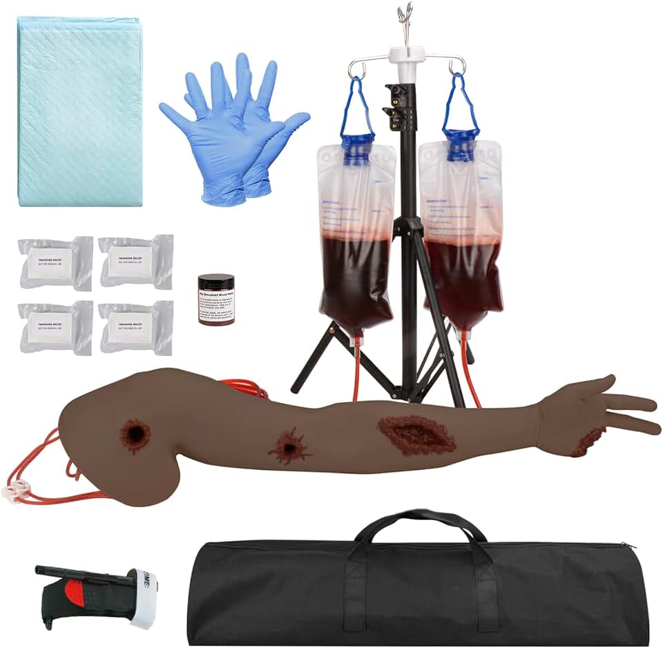 Wound Packing Arm Trainer, Haemorrhage Control Simulator for Tourniquet Training and Stop The Bleed Training-Dark