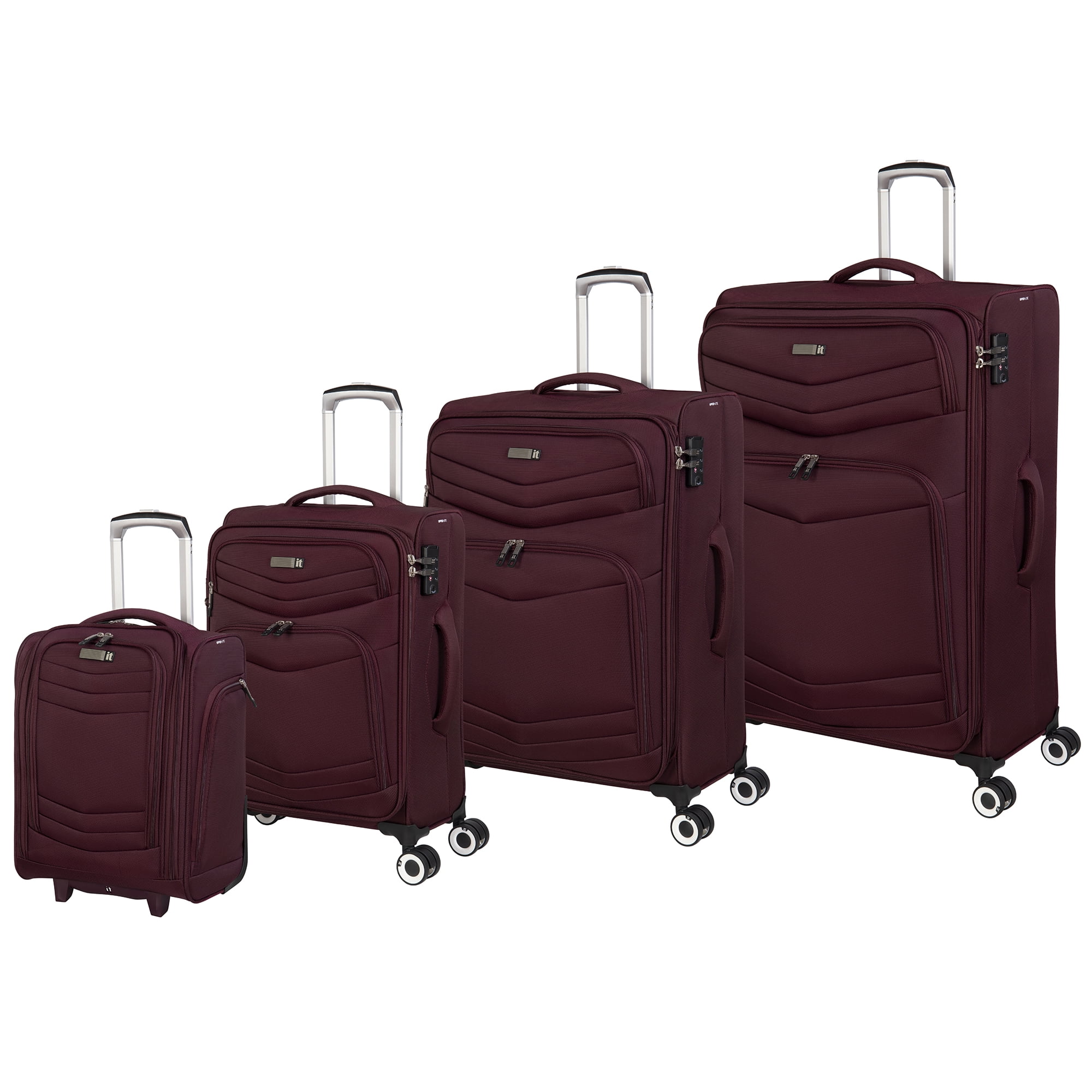 it luggage Intrepid 4pc Softside 8 Wheel Expandable Spinner Luggage Set with TSA Lock