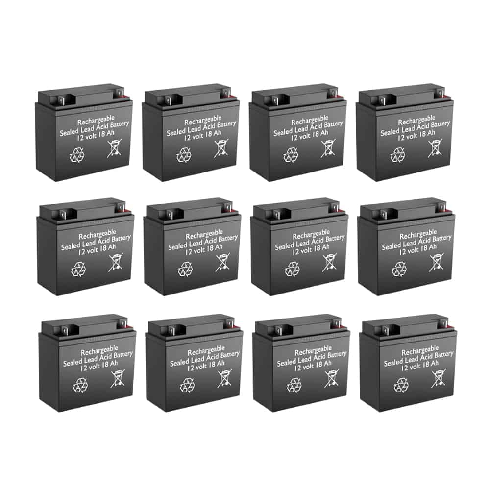 BatteryGuy Power Sonic PS-12150NB replacement 12V 18Ah SLA battery - BatteryGuy brand equivalent (rechargeable - Qty of 12)