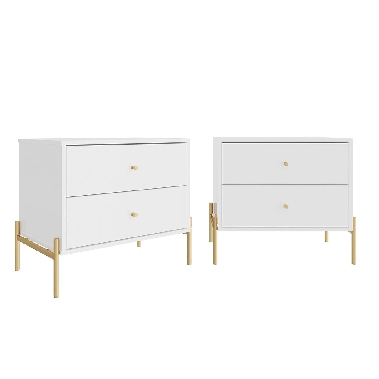 Jasper Full Extension Drawer Nightstand  Gloss (Set of 2)