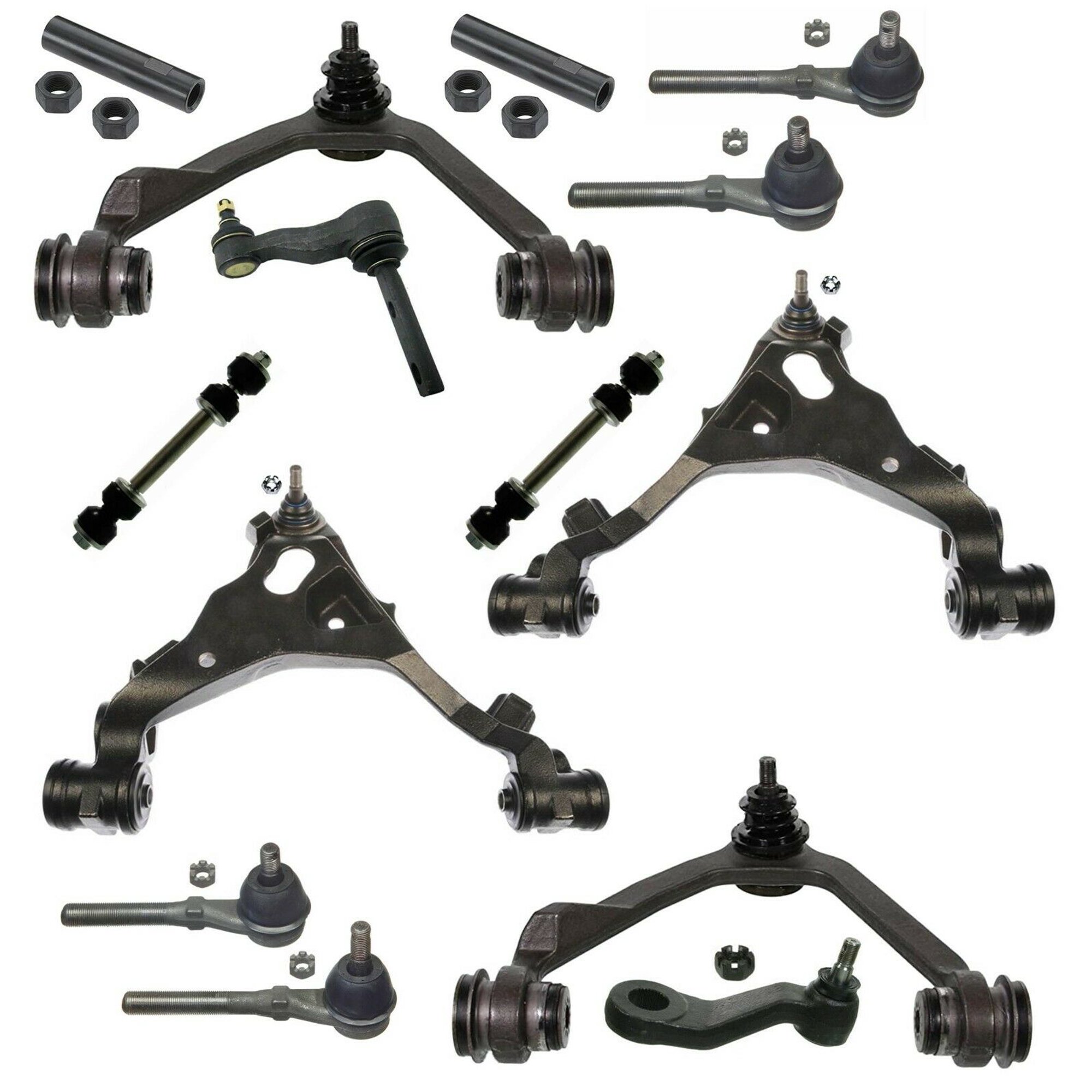 14 Pc Steering & Suspension Kit Control Arms & Ball Joints, Tie Rod Linkages, Idler Arms with 2.48