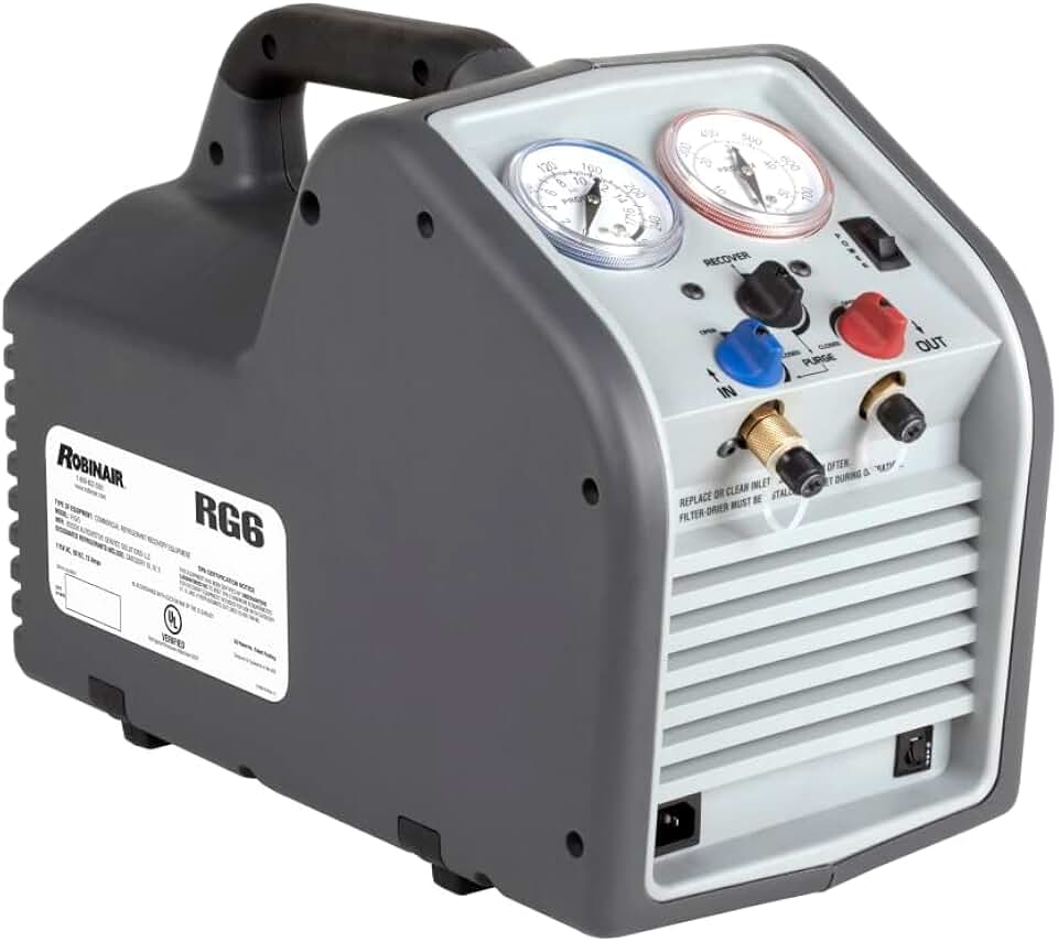 Robinair RG6 Portable Refrigerant Recovery Machine - 115V AC, 60 Hz