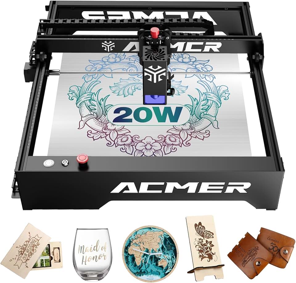P1 Laser Engraver, 20W(20,000mW) Output Laser Cutter, 130W Laser Engraving Machine, DIY CNC Laser Cutter and Engraver Machine for Wood, Metal, Acrylic, Leather etc.