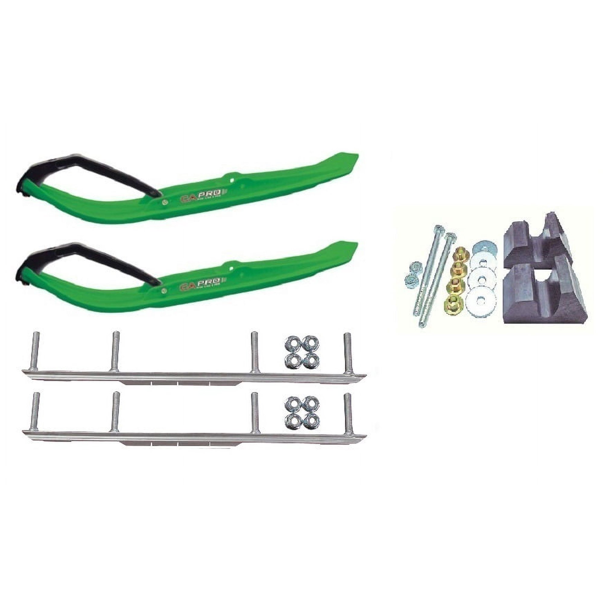 C&A Pro Green MTX Snowmobile Skis w/ 6