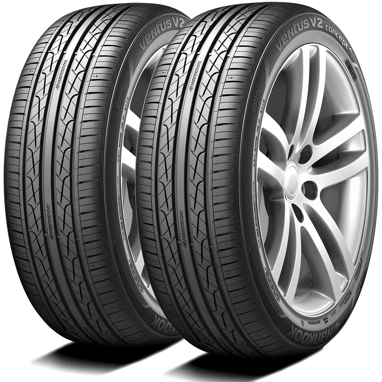 Pair of 2 (TWO) Hankook Ventus V2 Concept2 255/35R19 96W XL AS A/S High Performance Tires
