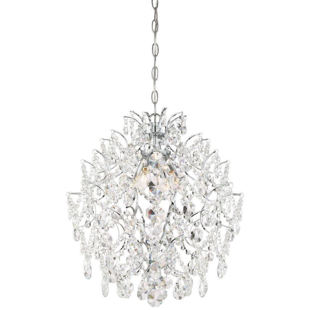 Isabella's Crown Mini Chandelier 4 Light Chrome Crystal in Traditional Style 20.75 inches Tall By 18 inches Wide Bailey Street Home 57-Bel-3098366