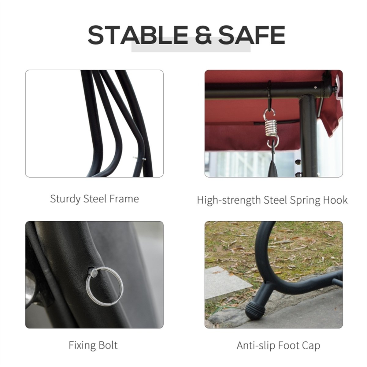 Outdoor Patio Swing Chair - Sturdy Steel Frame, Weather-Resistant Fabric, Adjustable Canopy - Perfect for Enjoying Your Garden