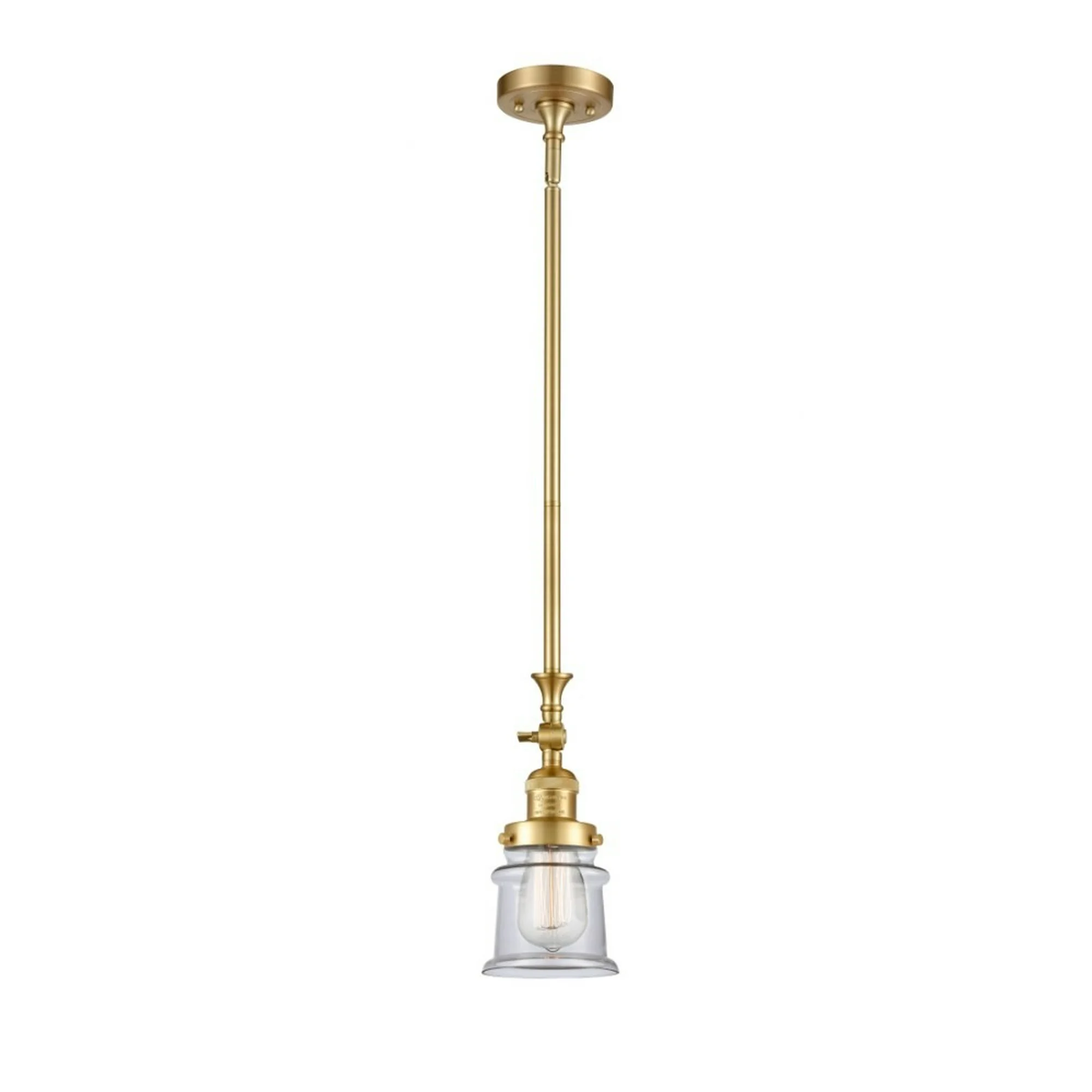Innovations 206-SG-G182S-LED Small Canton 1 Light Mini Pendant part of the Franklin Restoration Collection, Satin Gold