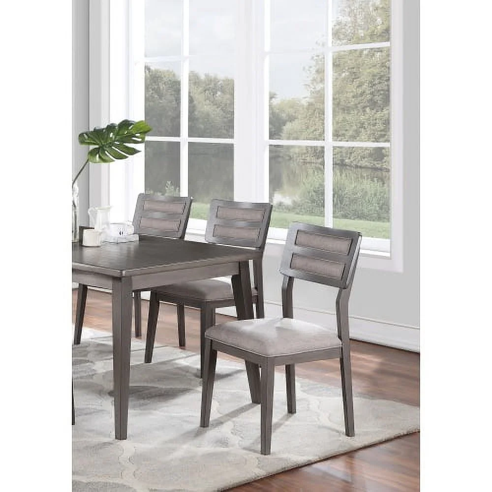 JDZDESIGN Unique  Side Chairs Dark Brown Finish Kitchen Dining Room  Ladder back Design Chairs Cushion Upholstered