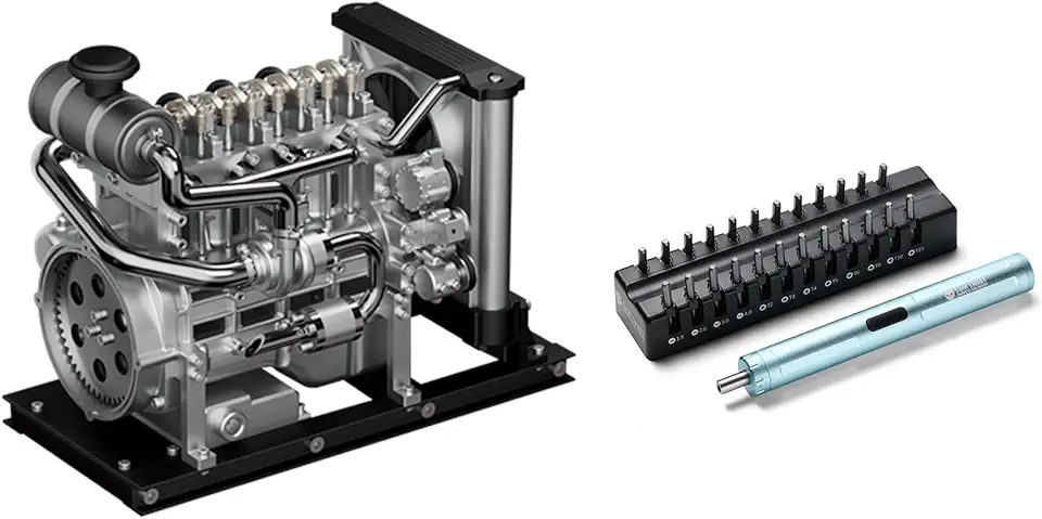 SainSmart Teching Mini Diesel Engine Build Kit Electric Screwdriver with 24 Magnetic Bits