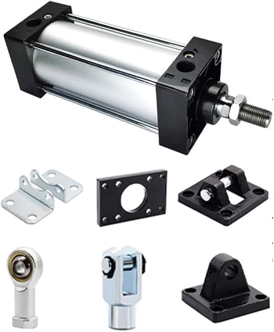 SC63 Standard Bore 63mm Stroke 25-1000mm Double Acting with Magnetic Aluminium Alloy Pneumatic Cylinders 1Pcs(SC63X700)