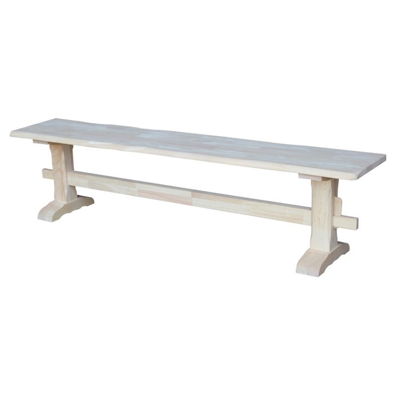 International Concepts Live Edge Unfinished Trestle Bench