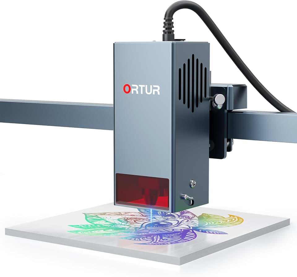 ORTUR 20W Laser Module LU3-20A, Higher Accuracy 0.08 * 0.08mm Compressed Spot Laser Head for All ORTUR Laser Engraver and Cutter Machine, Dual Fan Cooling, 380+ Colors On Metal Steel Engraving