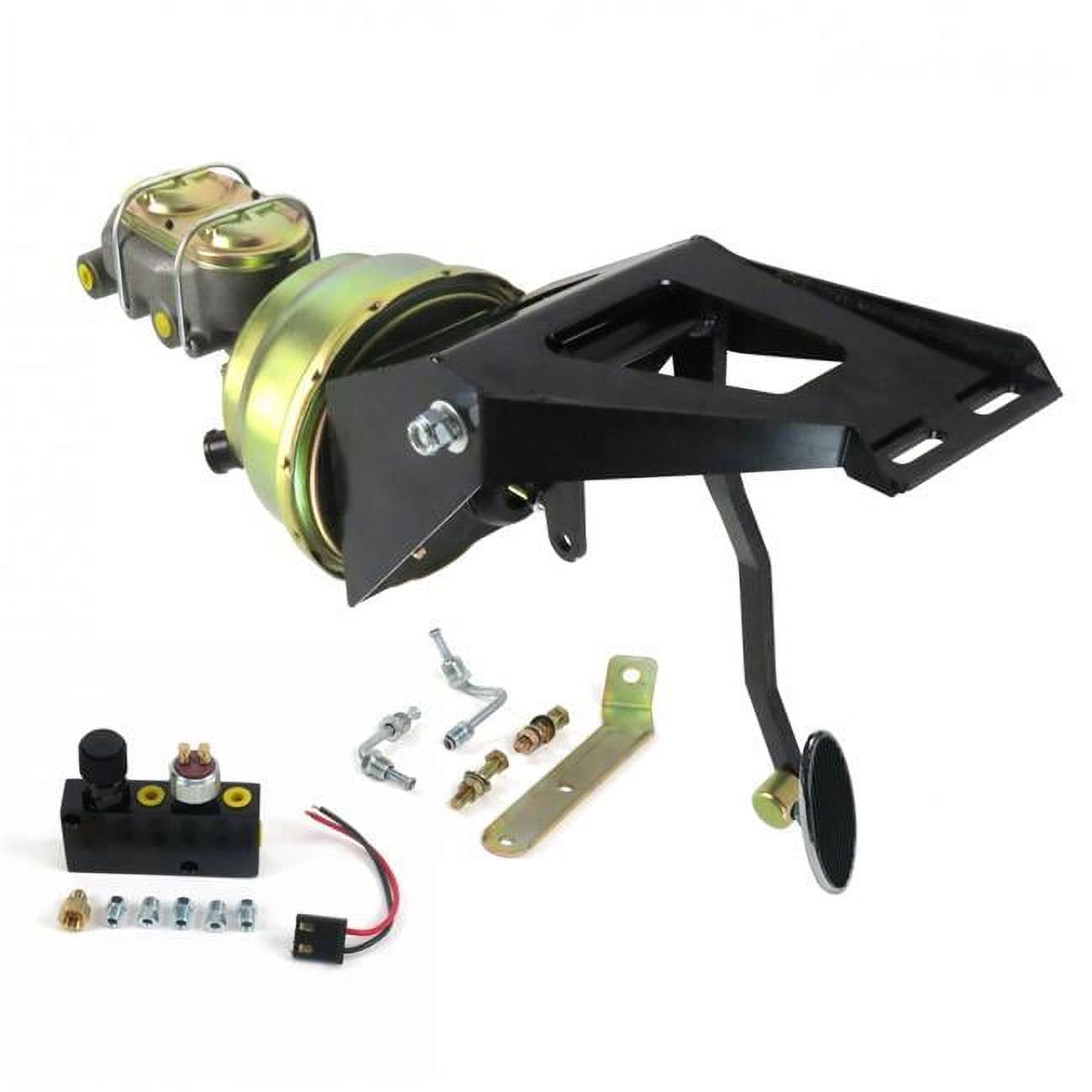 Helix Suspension 324667 FW 8 in. Dual Brake Pedal Kit with Adjustable Disc & Drum Small Oval Chrome Pad for 1955-1959 Chevy Truck