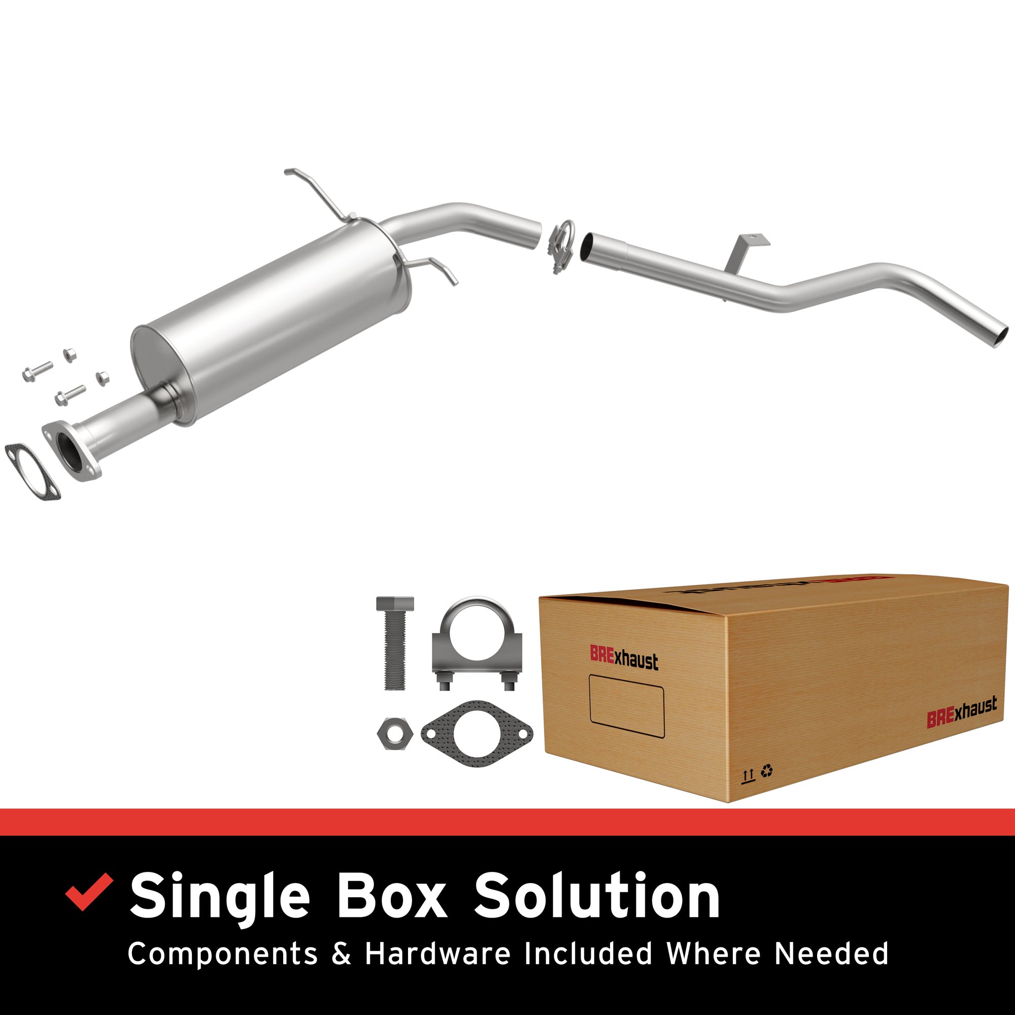 BRExhaust Direct-Fit Replacement Exhaust System 106-0349: For 1990-1995 Nissan