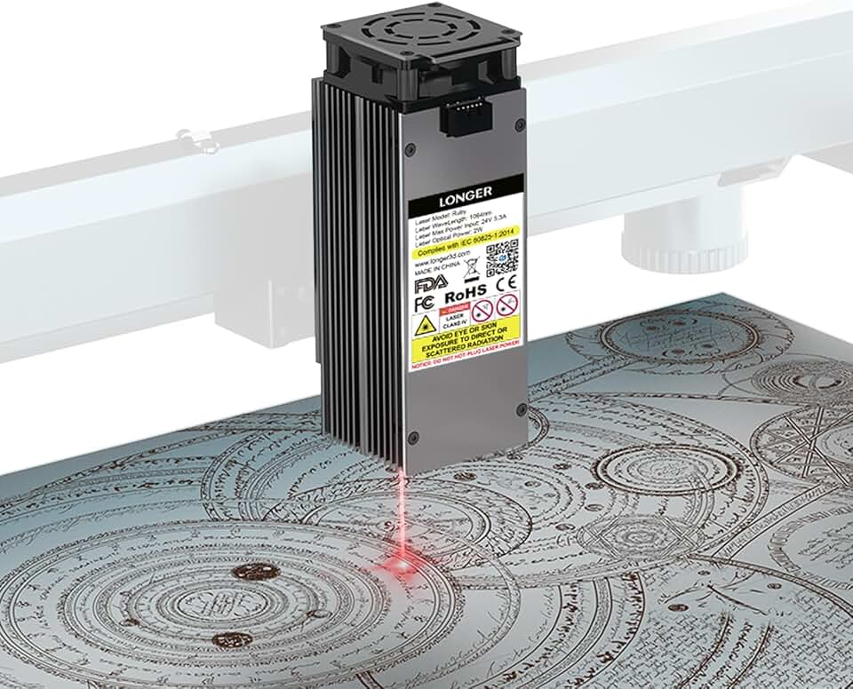 Ruby Ultimate Pulsed Infrared Laser Module for Laser B1 / RAY5 20W(5 pin), 0.03*0.03mm ultra-fine laser engraving, for customization of jewelry, metal business cards, leather, and handicrafts