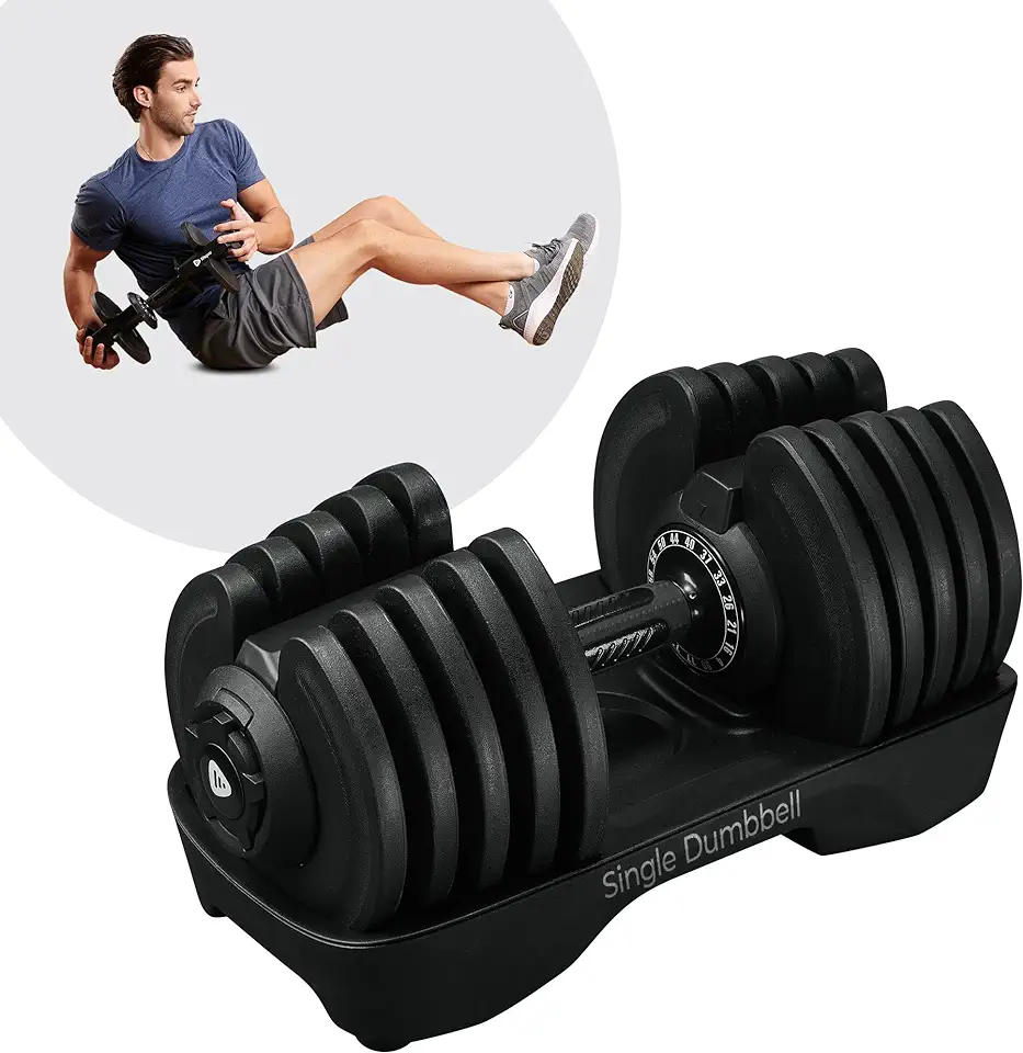 Lifepro Adjustable Dumbbells - 15Lb 25Lb 43Lb 55Lb 90Lb 6in1 Dumbbells Adjustable Weight, Compact Quick Adjustable Dumbbells set/single for Full Body Exercise & Fitness Home Gym