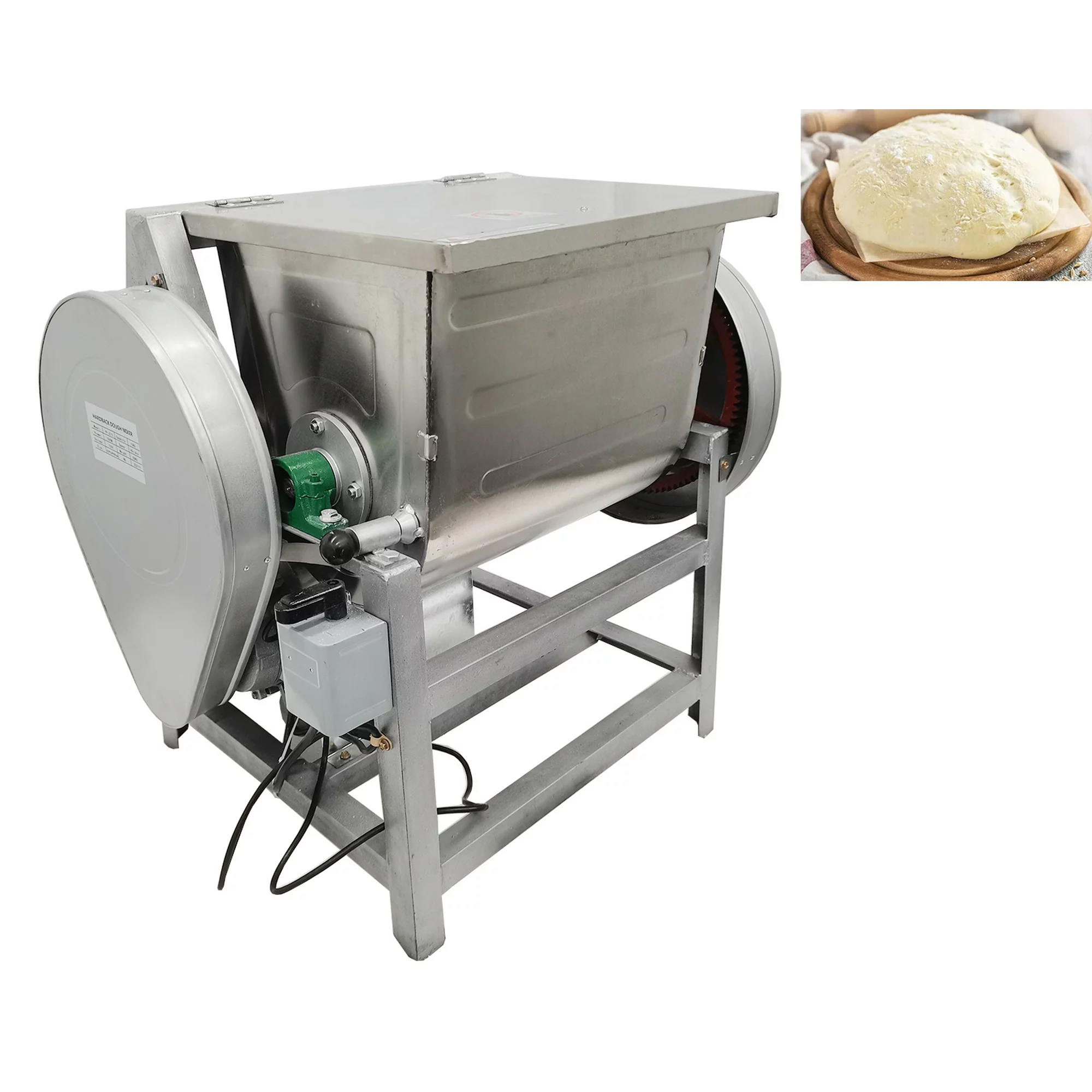 INTSUPERMAI Automatic Bakery Dough Mixer Spiral Dough Kneading Machine Silver 30Qt