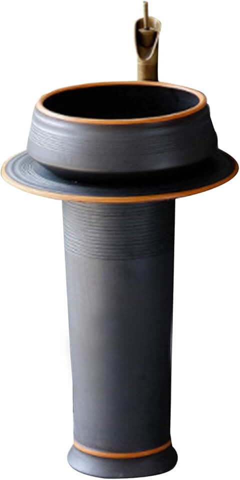 Vessel Sink One Landing Pedestal Bathroom Sink, Elegant Pedestal Sink with Drain Installation Hole, for Bathroom, Balcony, Dining Room,B,55x45x80cm